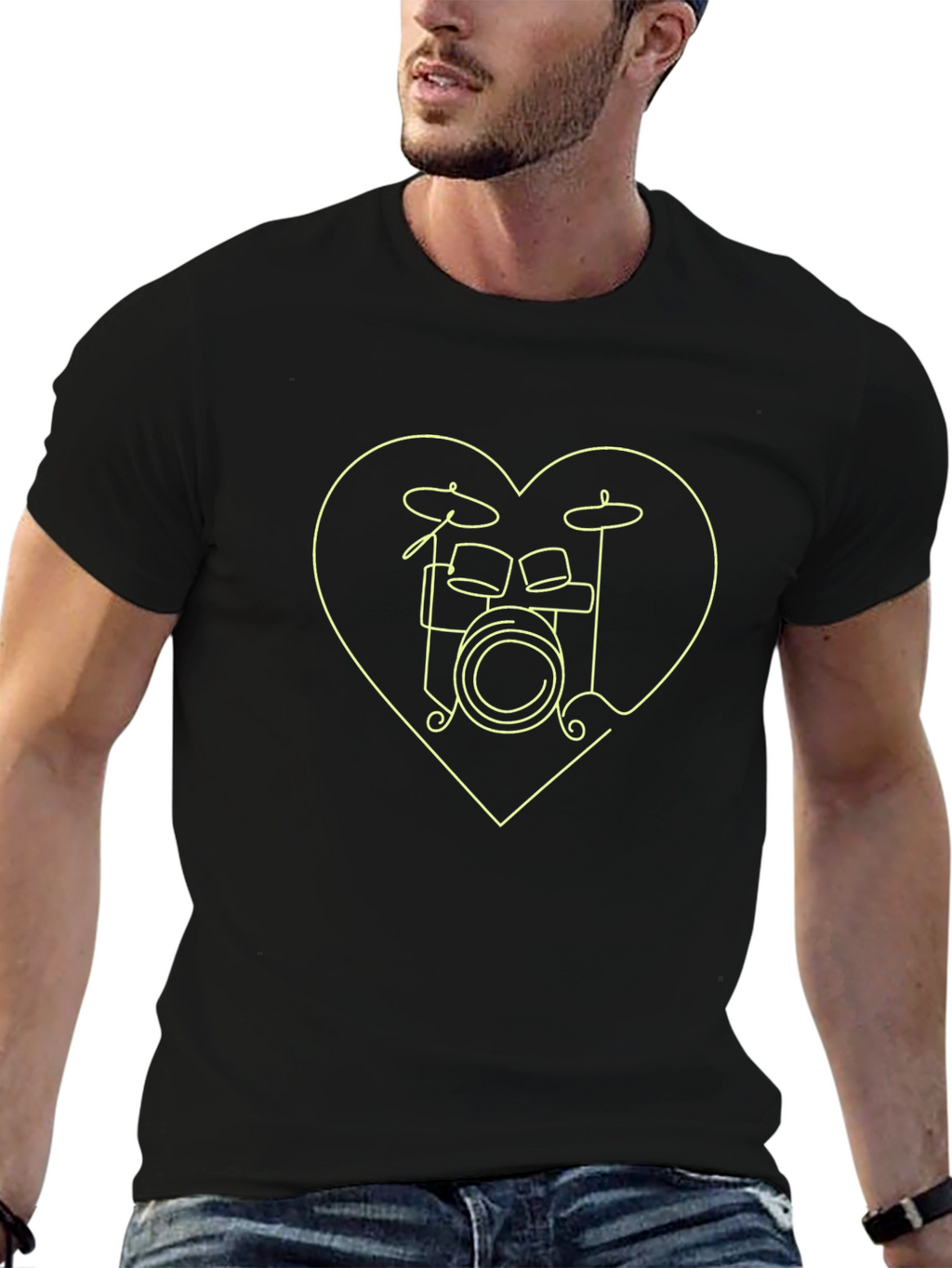 Drum Kit Heart T-Shirt - Music Lover Tee