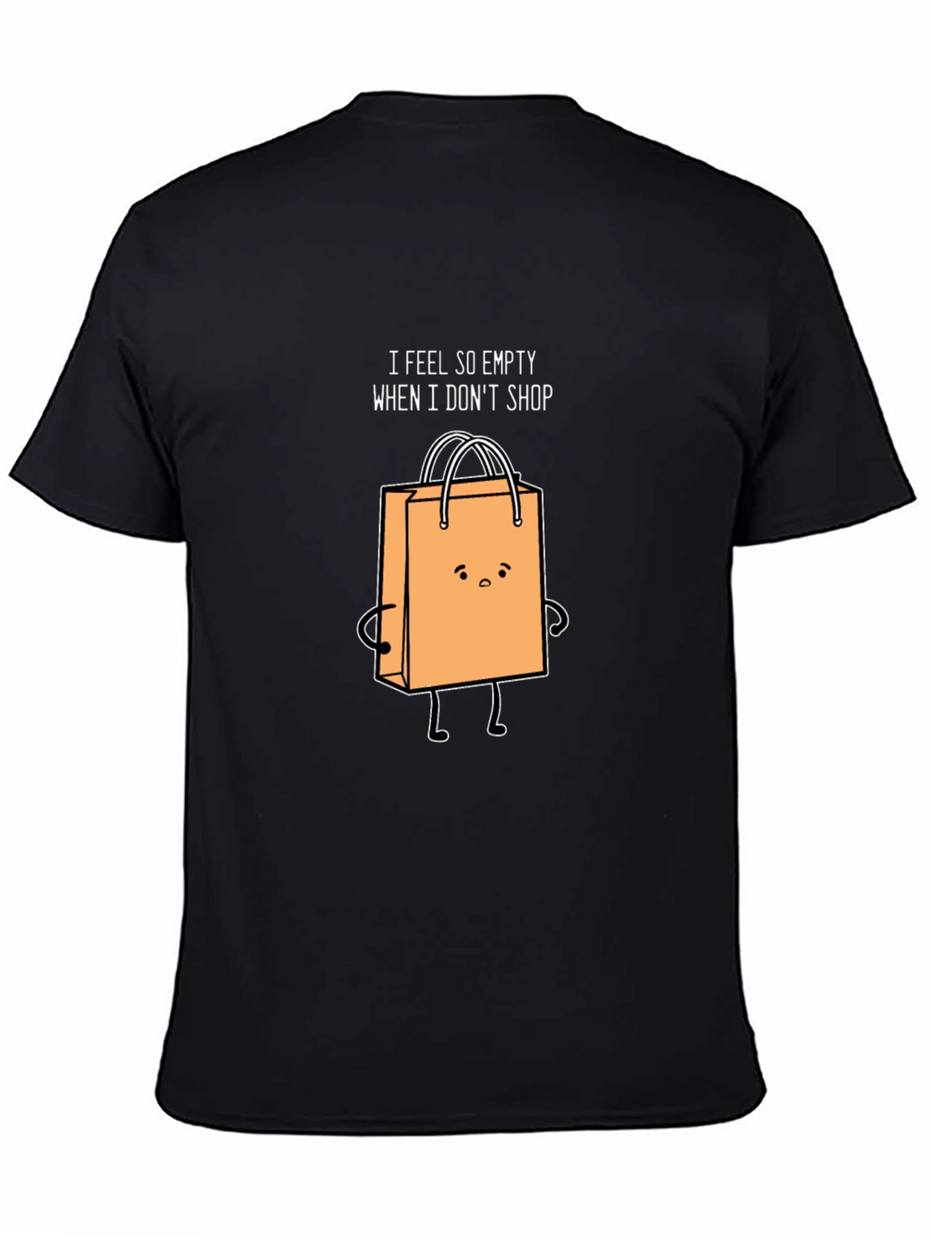 Funny Shopping Bag Graphic Black T-Shirt