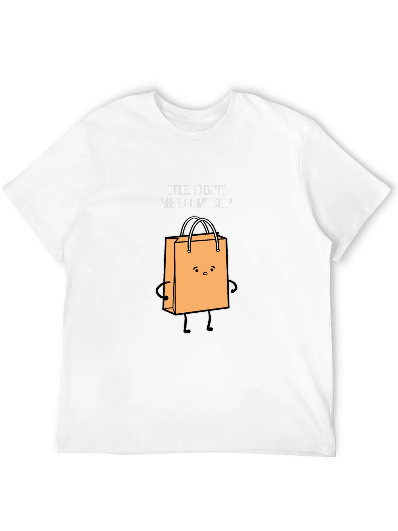 Funny Shopping Bag Graphic Black T-Shirt