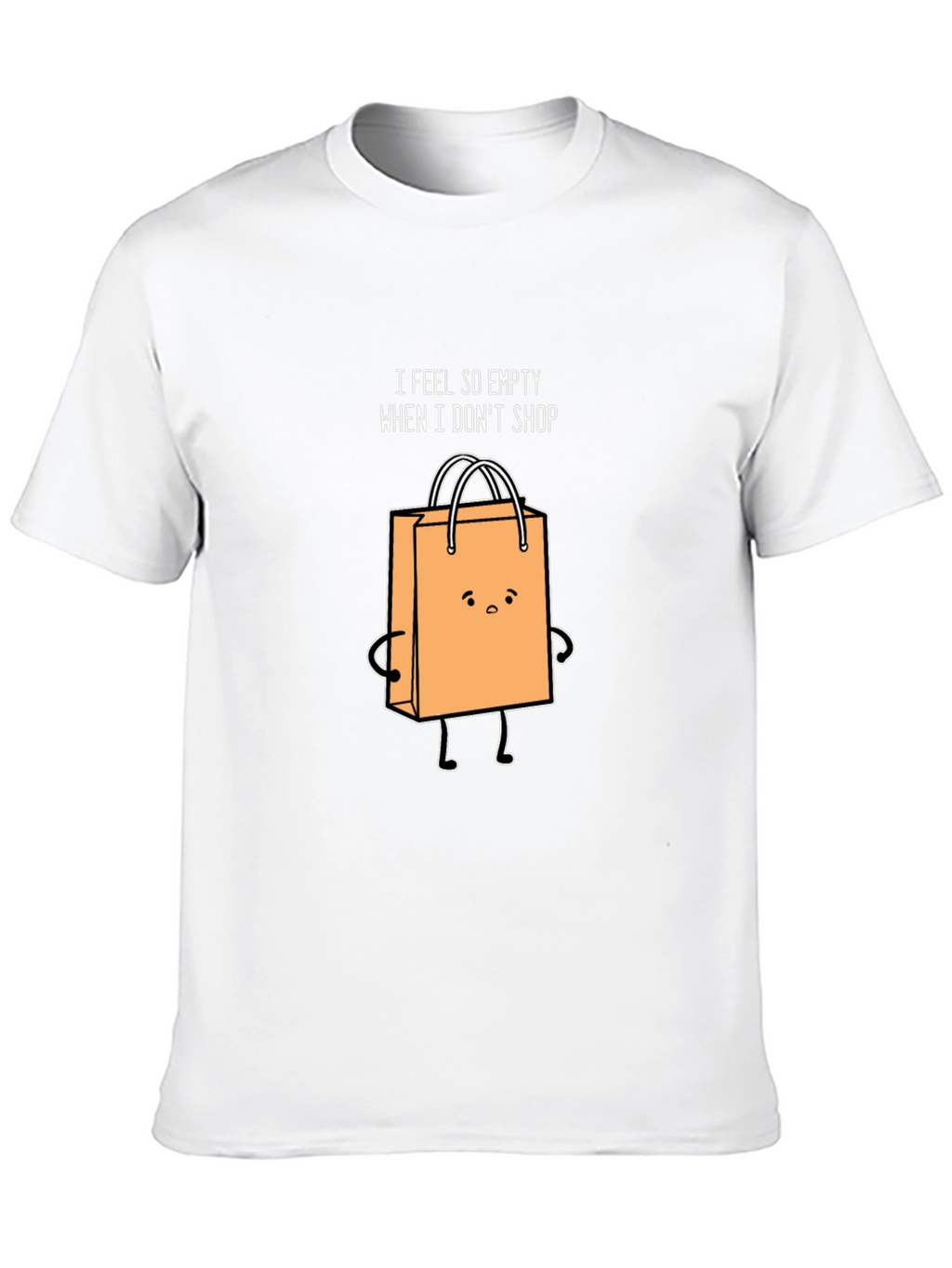 Funny Shopping Bag Graphic Black T-Shirt
