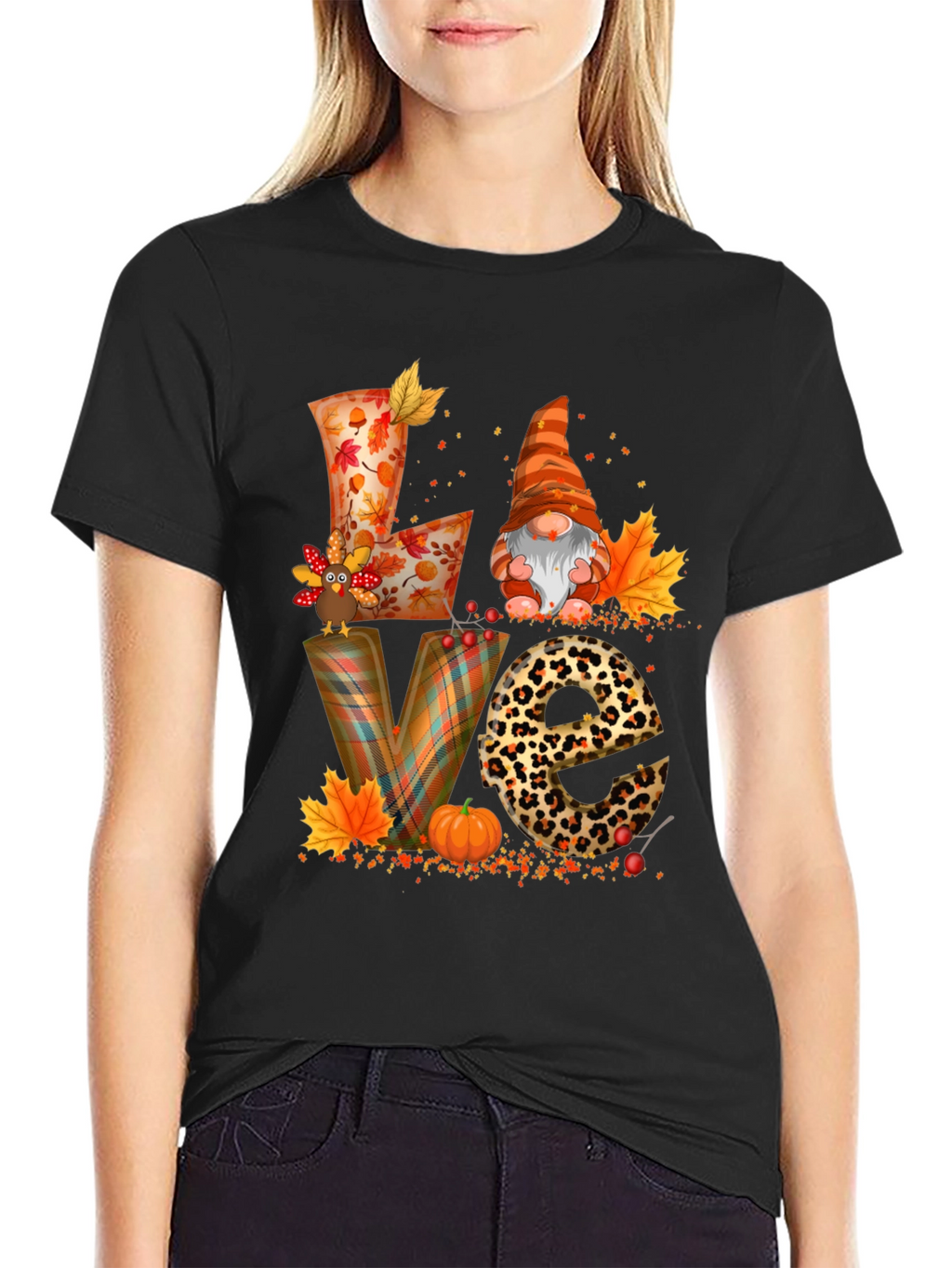 Fall Love Graphic T-Shirt Autumn Thanksgiving