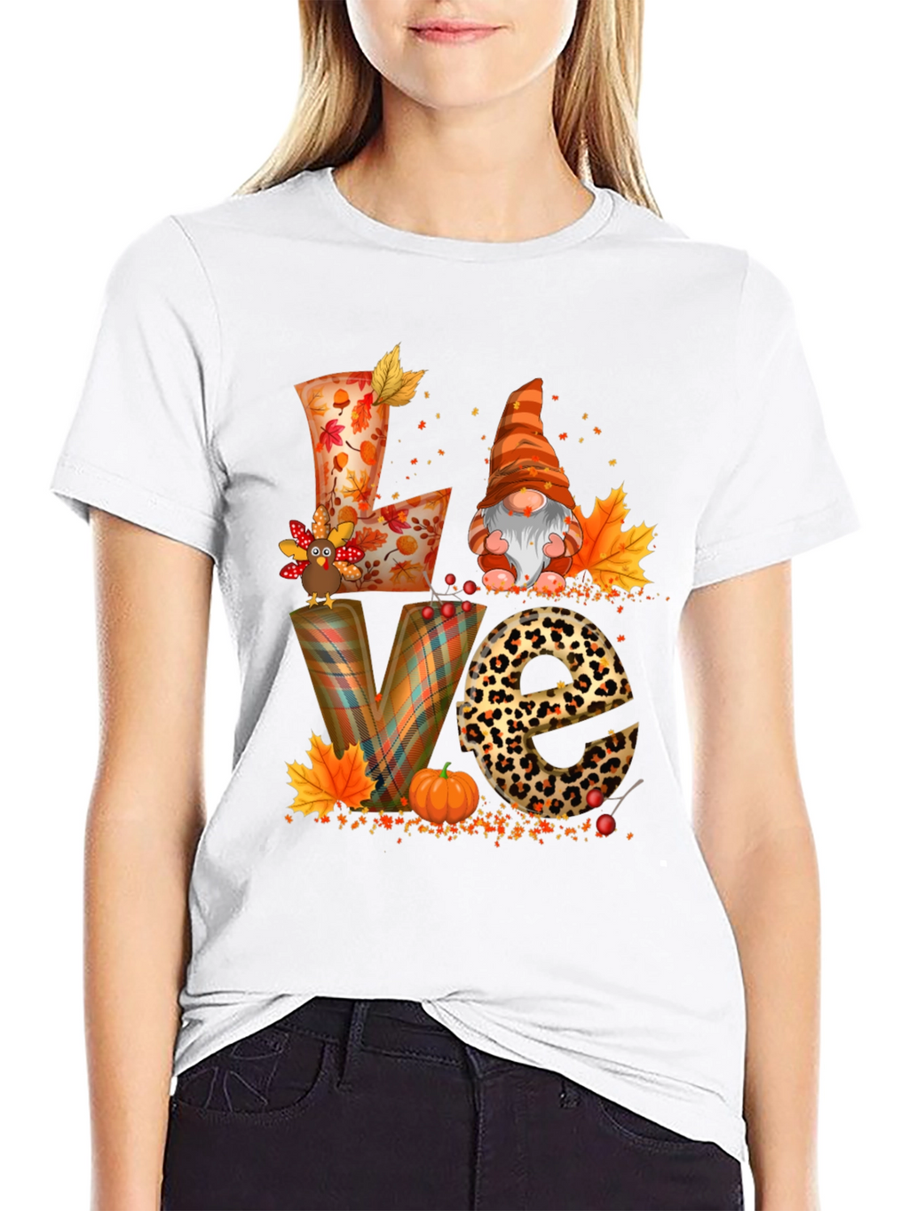 Fall Love Graphic T-Shirt Autumn Thanksgiving