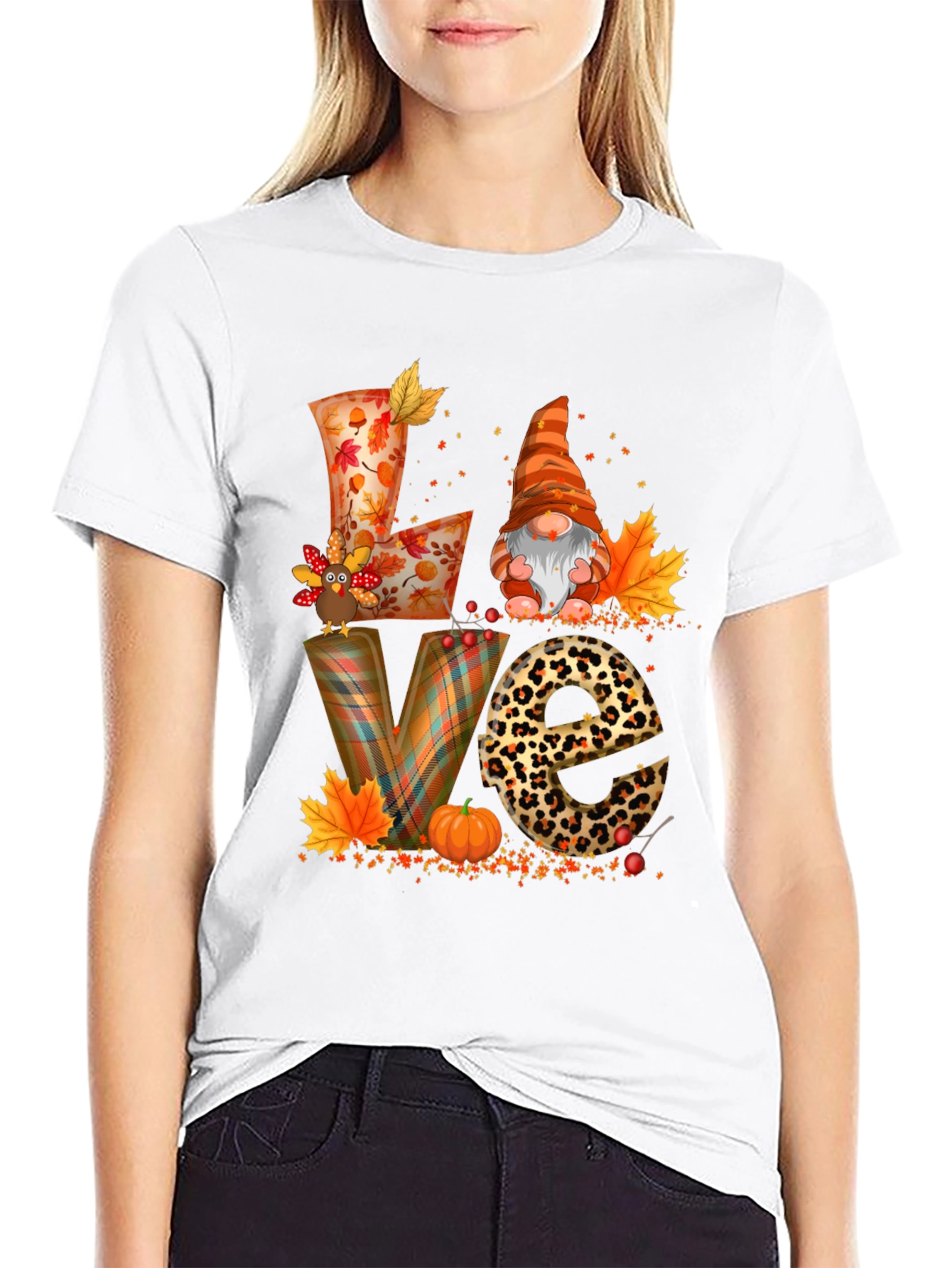 Fall Love Graphic T-Shirt Autumn Thanksgiving