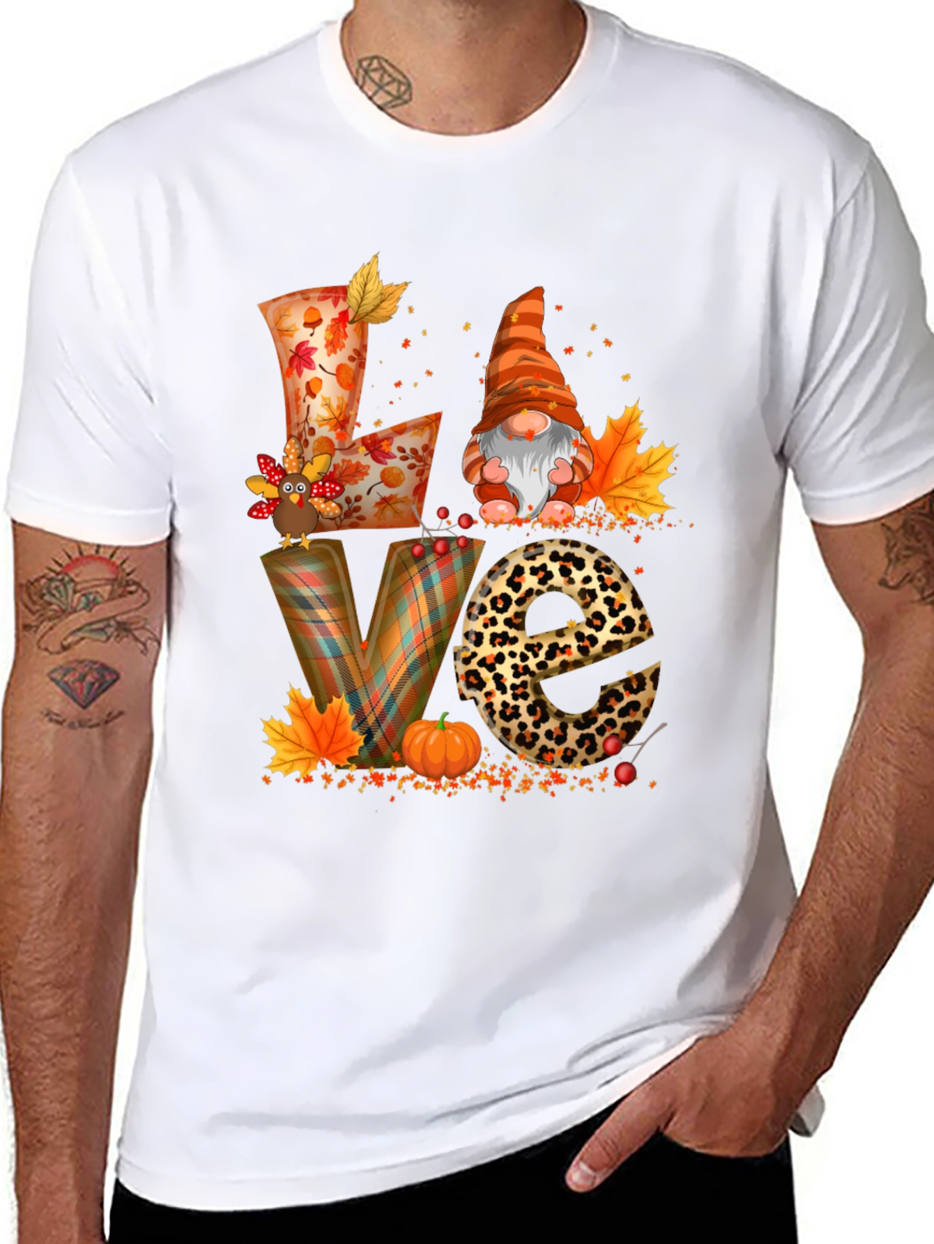 Fall Love Graphic T-Shirt Autumn Thanksgiving