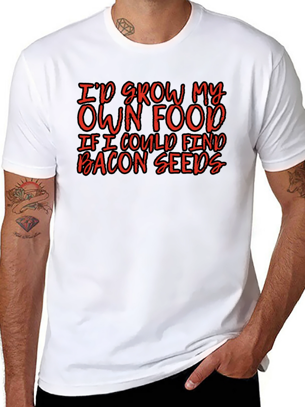 Funny Bacon Seeds T-Shirt Novelty Graphic Tee