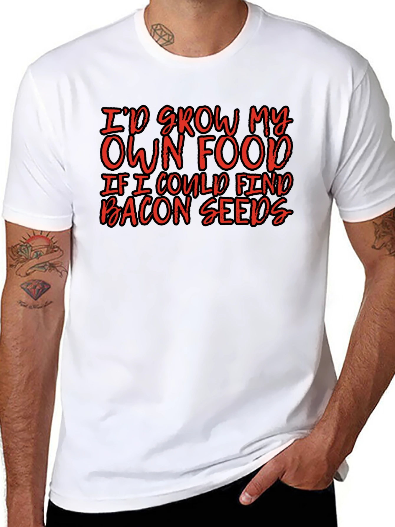 Funny Bacon Seeds T-Shirt Novelty Graphic Tee