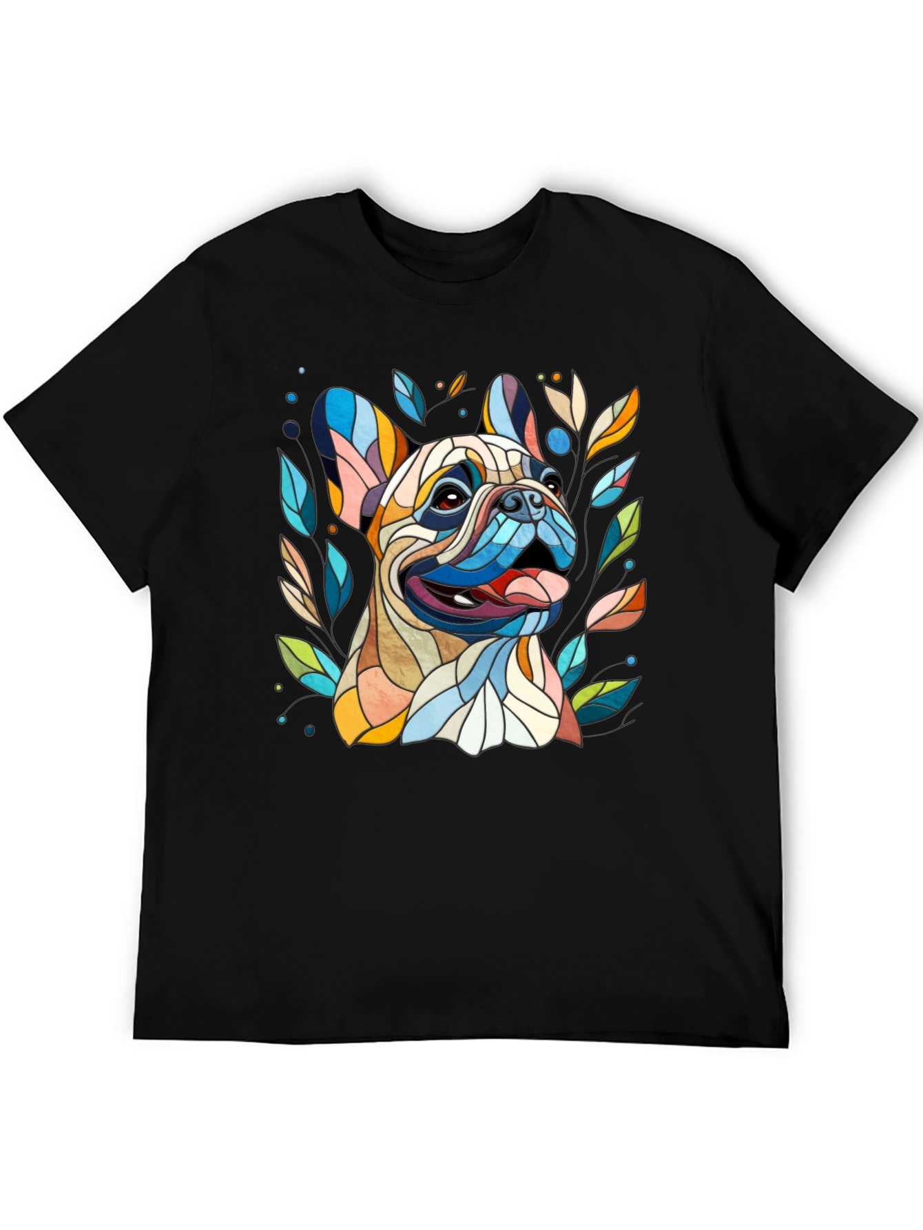 Dog Art T-Shirt - Unique Colorful Bulldog Design