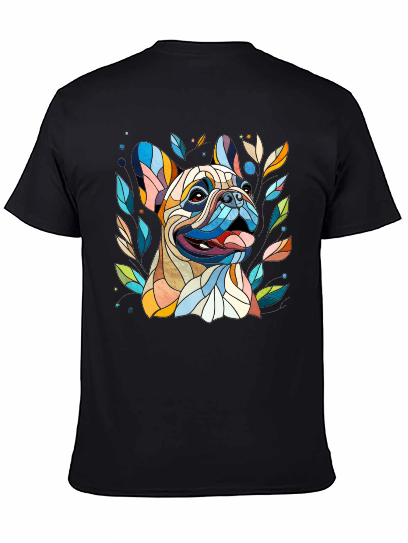 Dog Art T-Shirt - Unique Colorful Bulldog Design