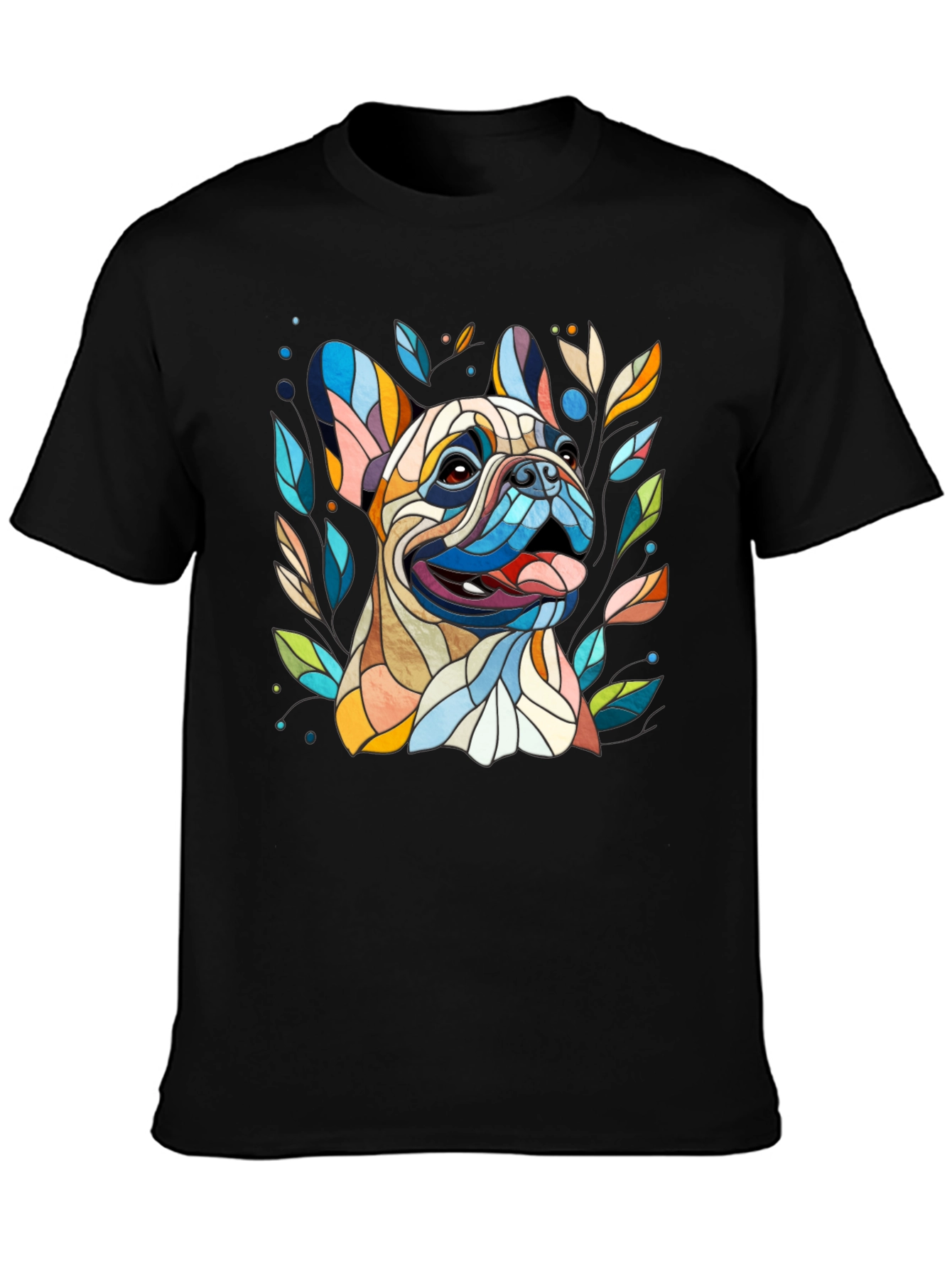 Dog Art T-Shirt - Unique Colorful Bulldog Design