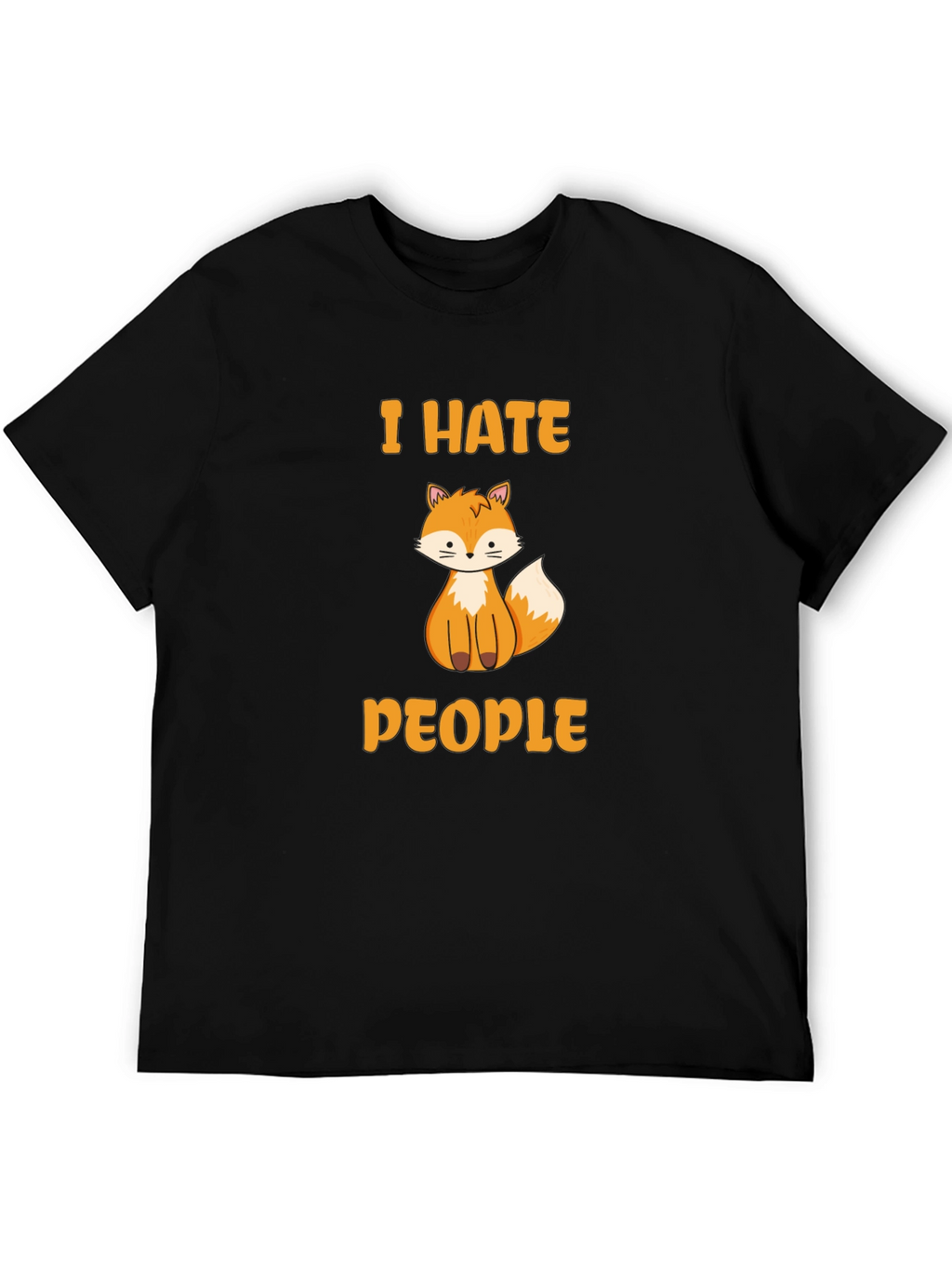 I Hate People Fox Graphic T-Shirt - Novelty Tee