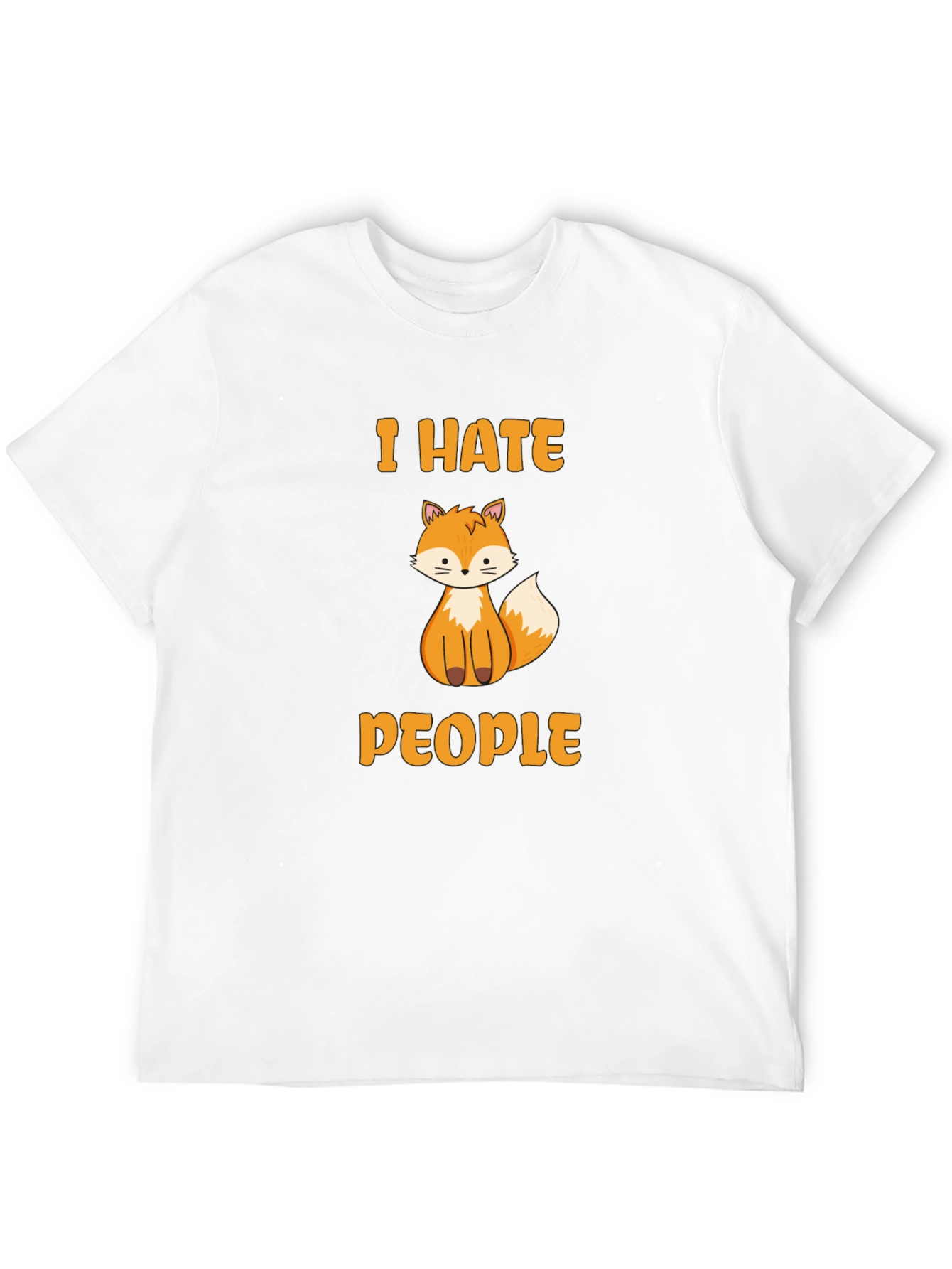 I Hate People Fox Graphic T-Shirt - Novelty Tee