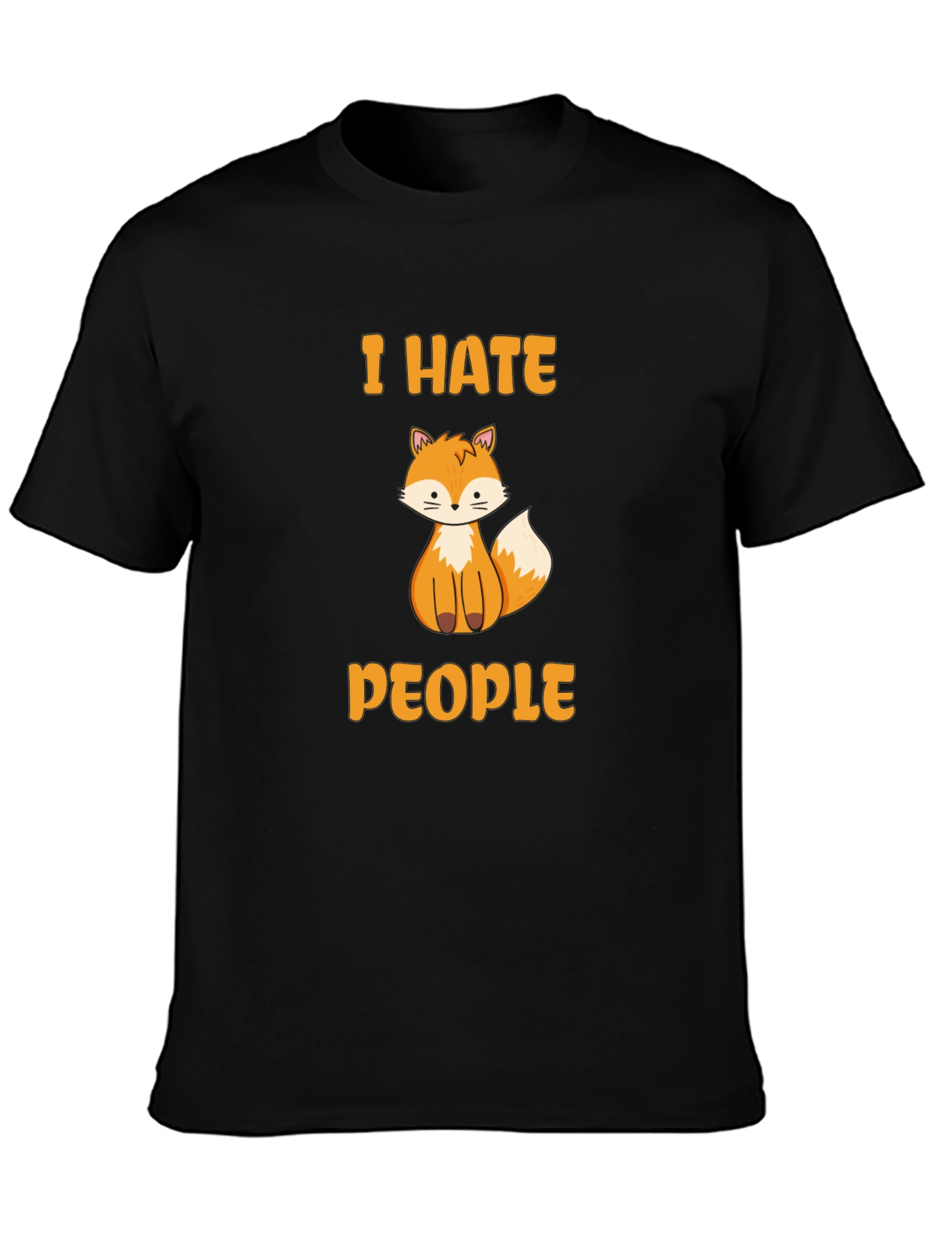 I Hate People Fox Graphic T-Shirt - Novelty Tee