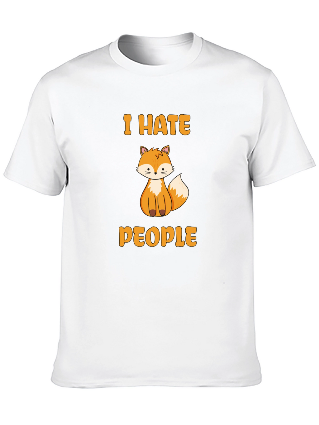 I Hate People Fox Graphic T-Shirt - Novelty Tee