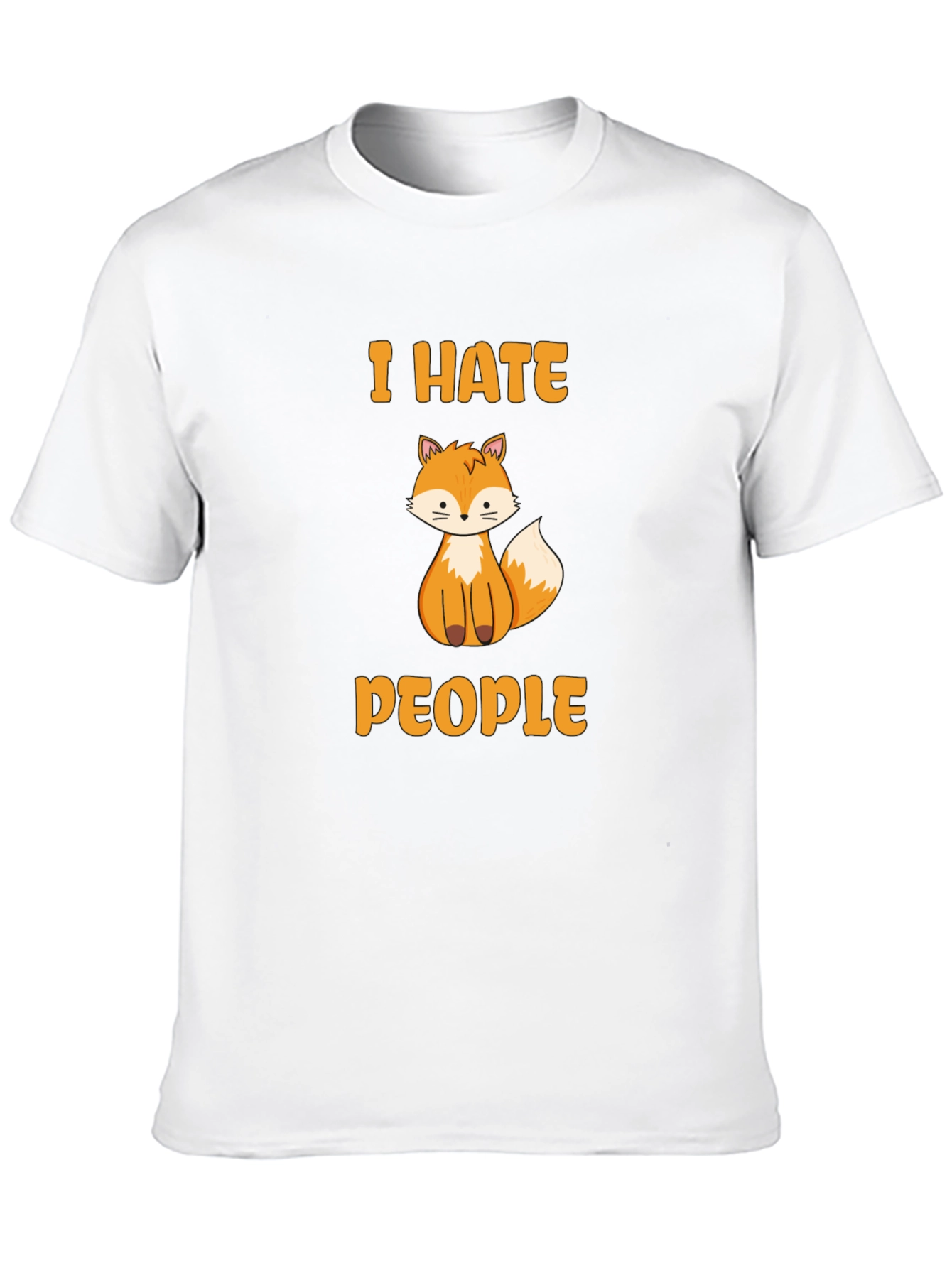 I Hate People Fox Graphic T-Shirt - Novelty Tee