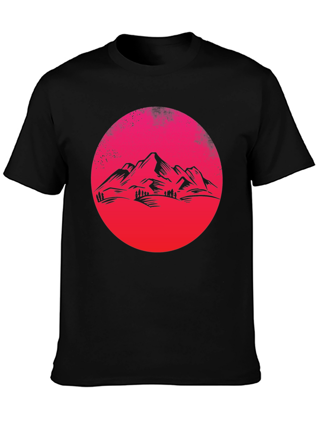 Mountain Sunset Graphic Tee - Black