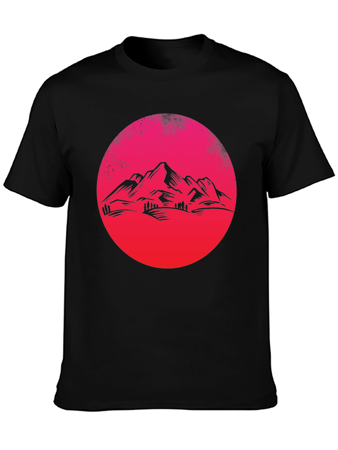 Mountain Sunset Graphic Tee - Black