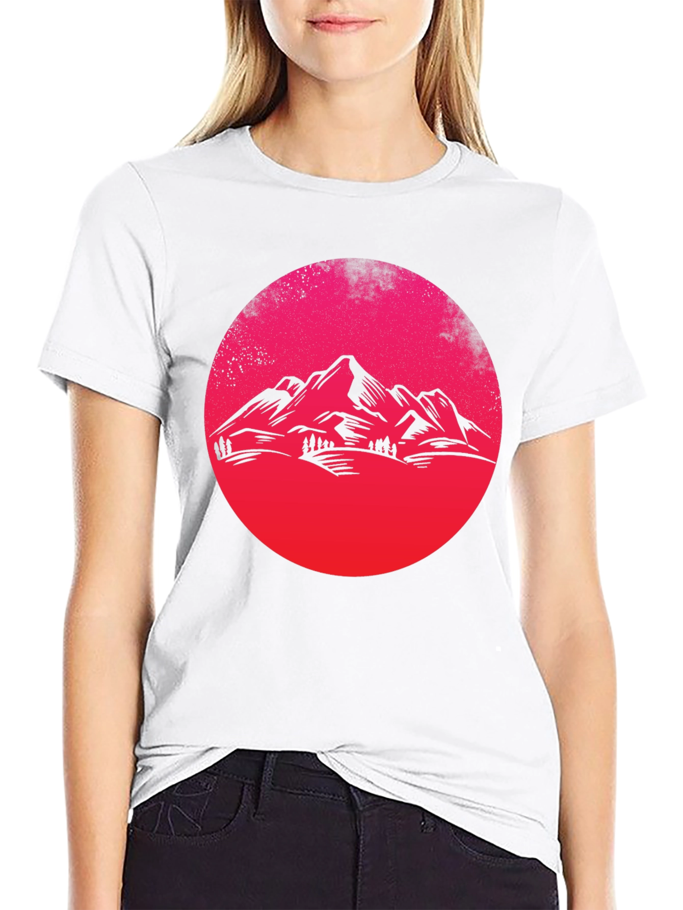 Mountain Sunset Graphic Tee - Black