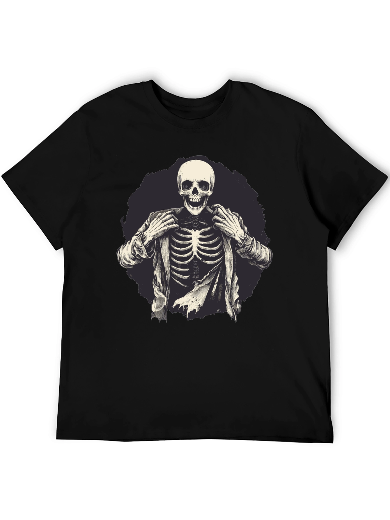 Skeleton in Suit Graphic Tee - Black