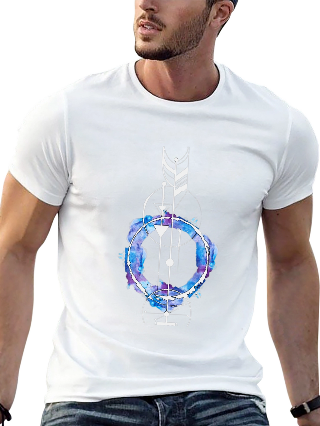 Geometric Watercolor Graphic Tee