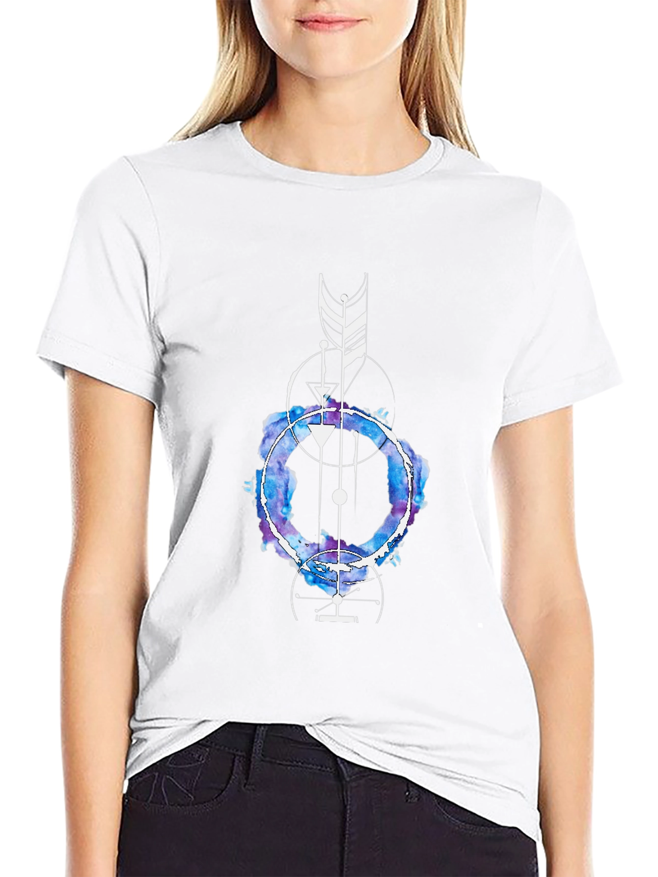 Geometric Watercolor Graphic Tee