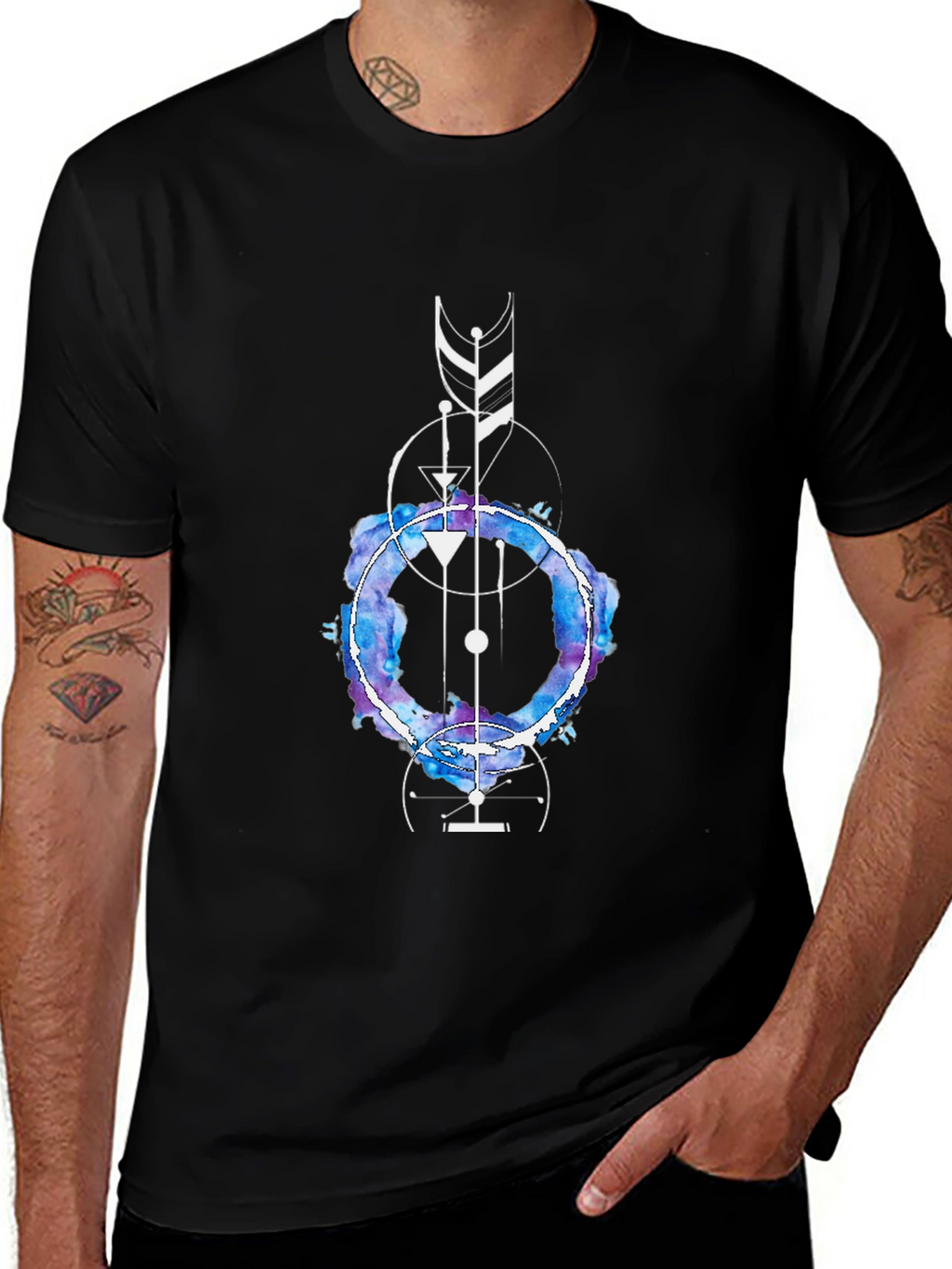 Geometric Watercolor Graphic Tee