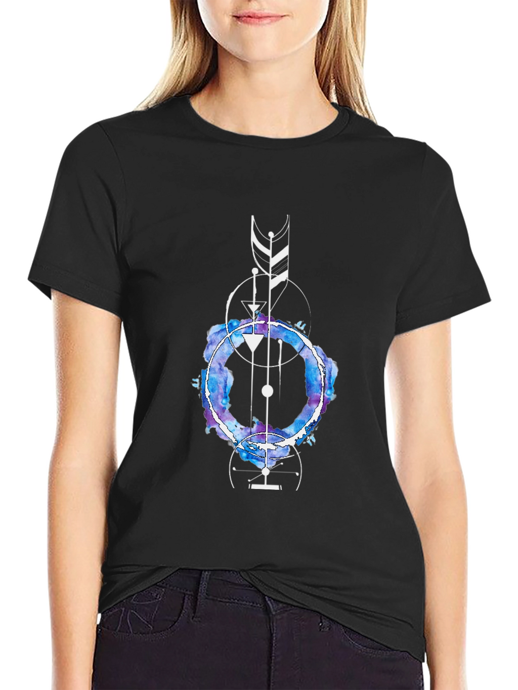 Geometric Watercolor Graphic Tee