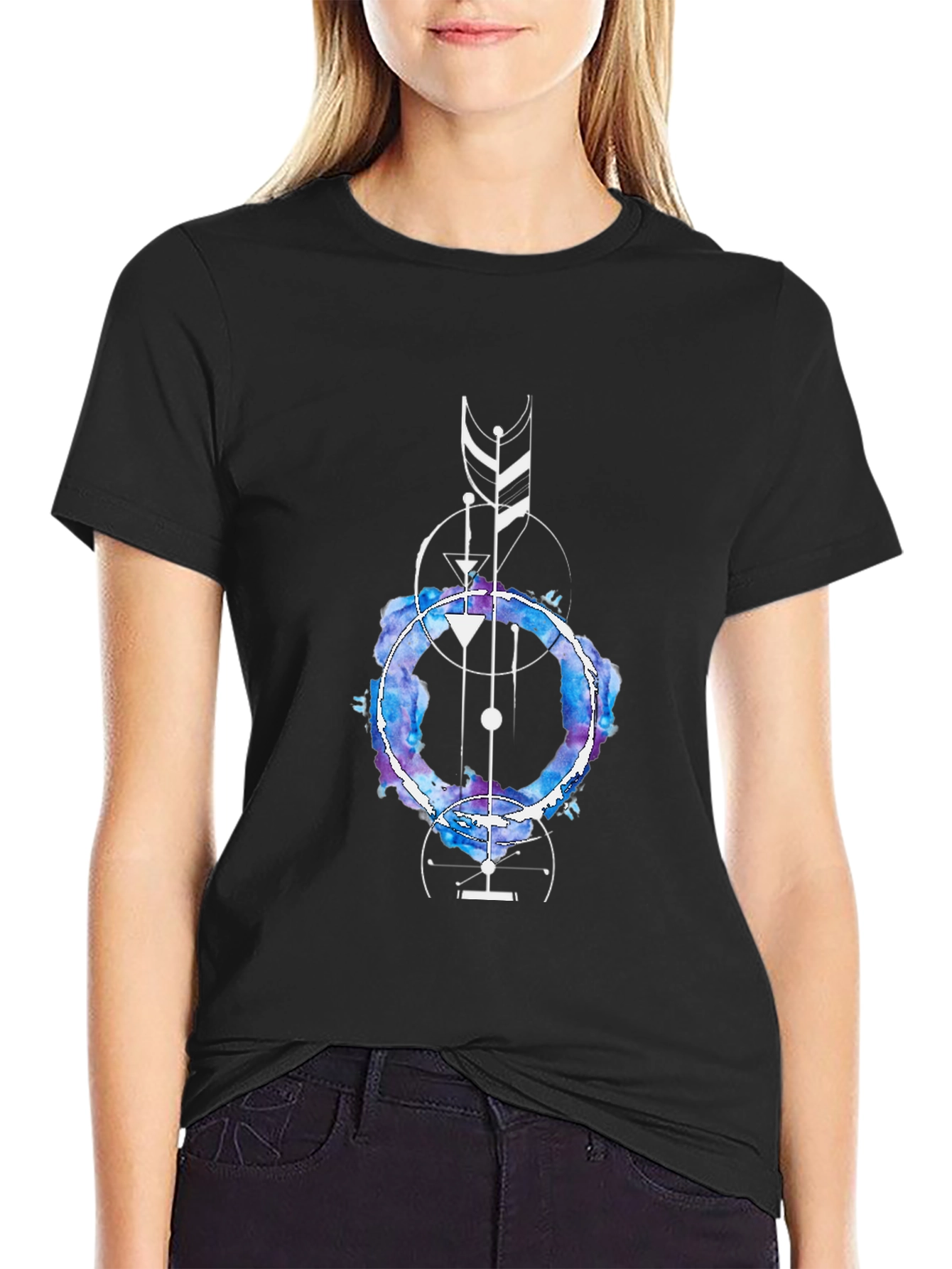 Geometric Watercolor Graphic Tee