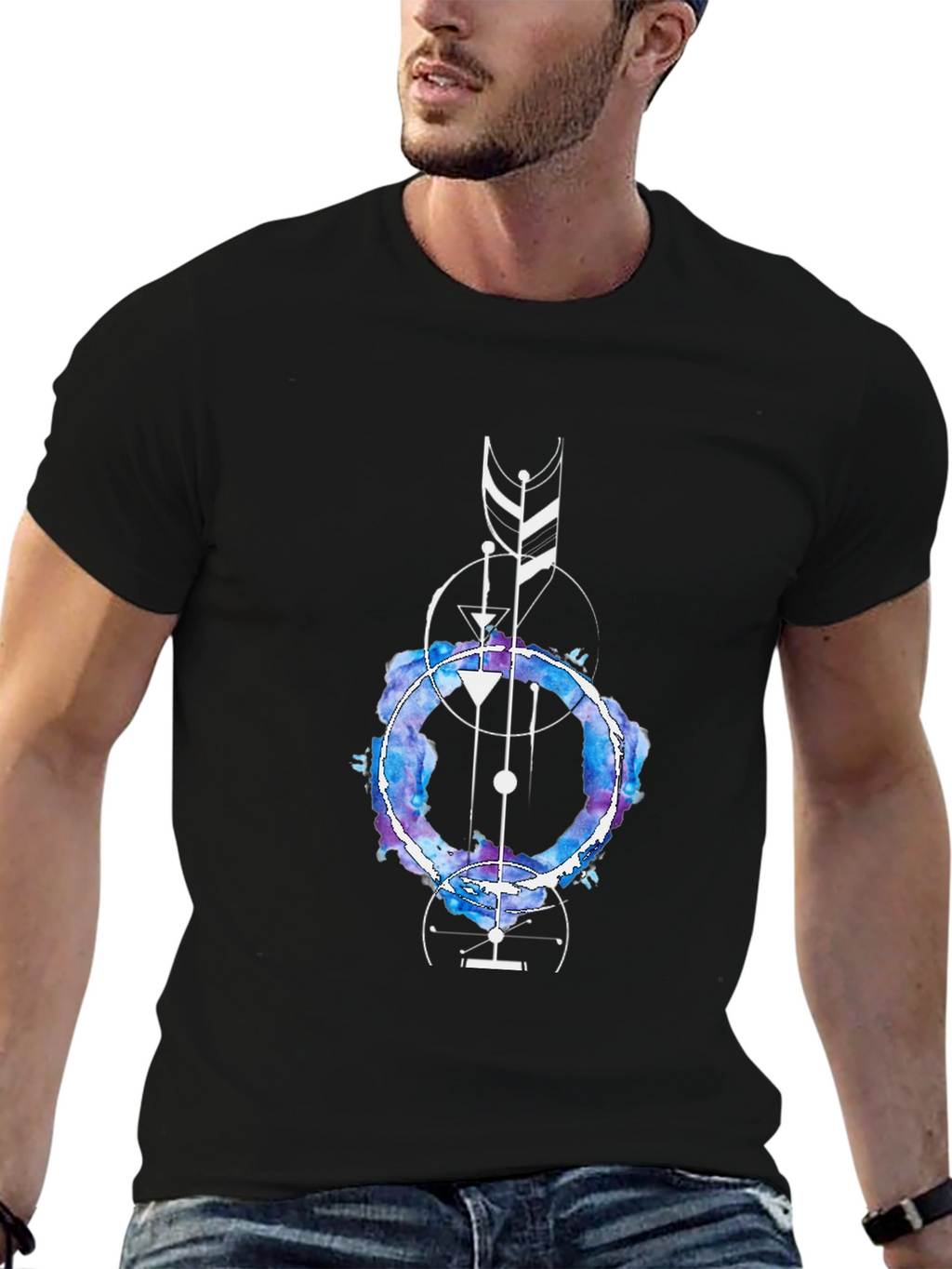 Geometric Watercolor Graphic Tee