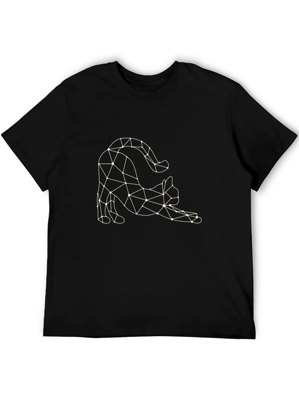 Geometric Cat T-Shirt - Stylish Graphic Tee
