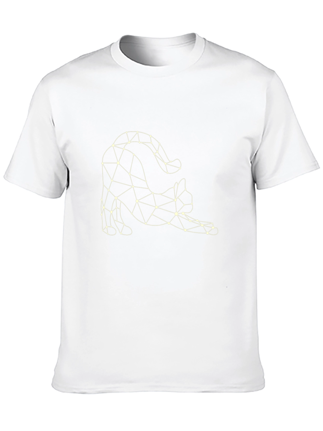 Geometric Cat T-Shirt - Stylish Graphic Tee