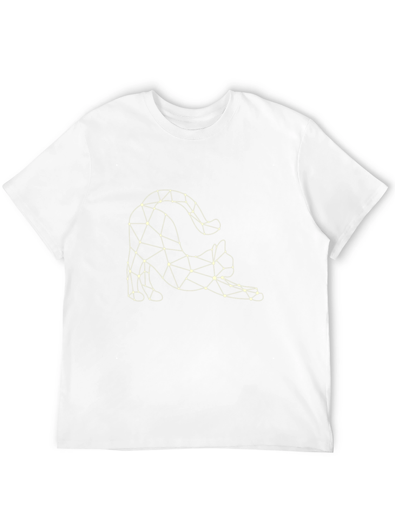 Geometric Cat T-Shirt - Stylish Graphic Tee