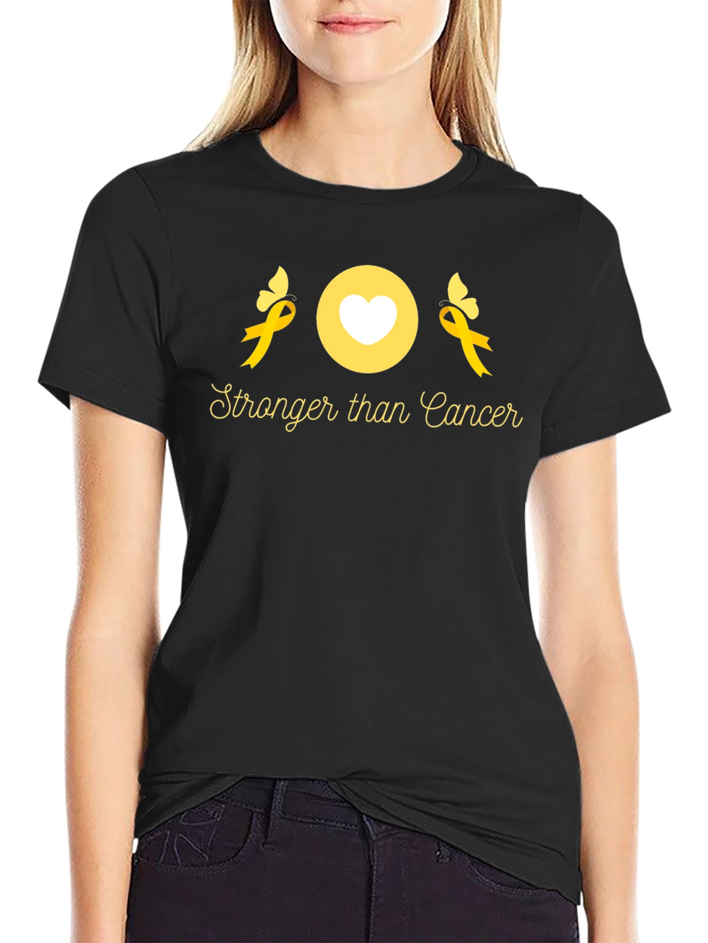 Stronger Than Cancer Awareness Ribbon T-Shirt