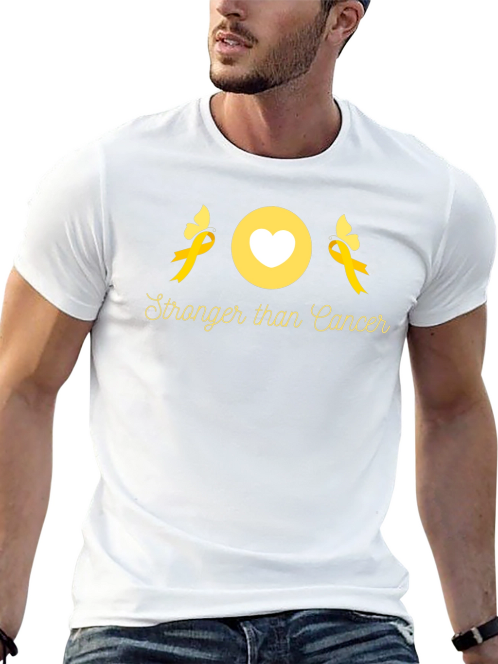 Stronger Than Cancer Awareness Ribbon T-Shirt