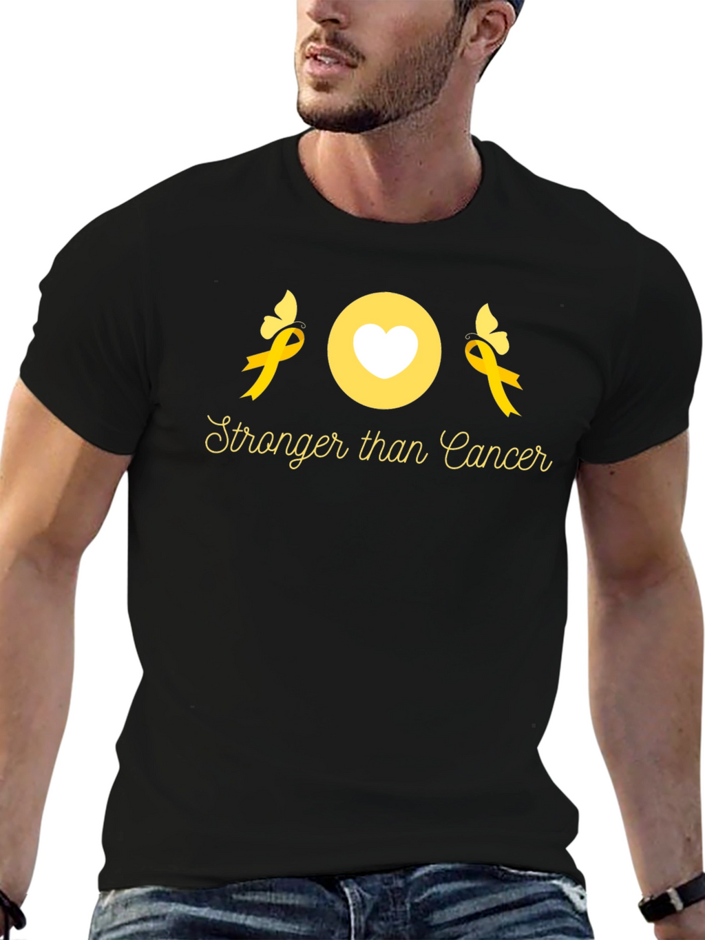 Stronger Than Cancer Awareness Ribbon T-Shirt