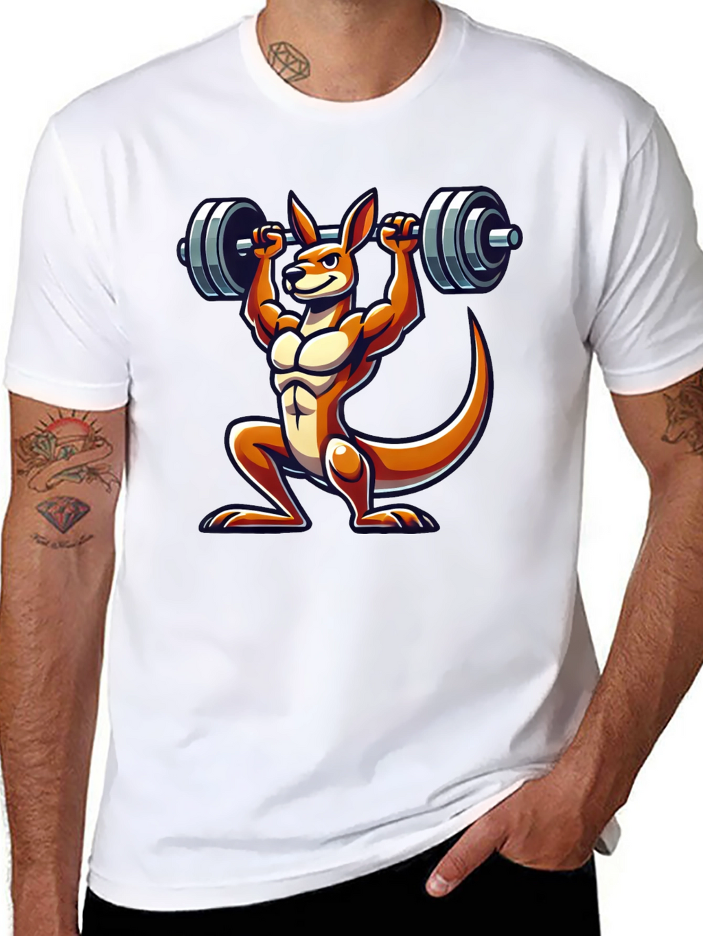 Kangaroo Lifting Barbell Graphic Tee
