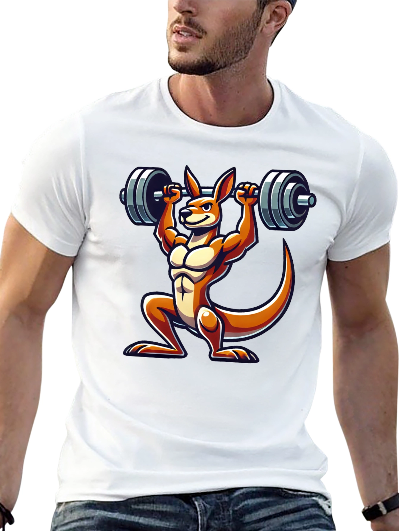 Kangaroo Lifting Barbell Graphic Tee