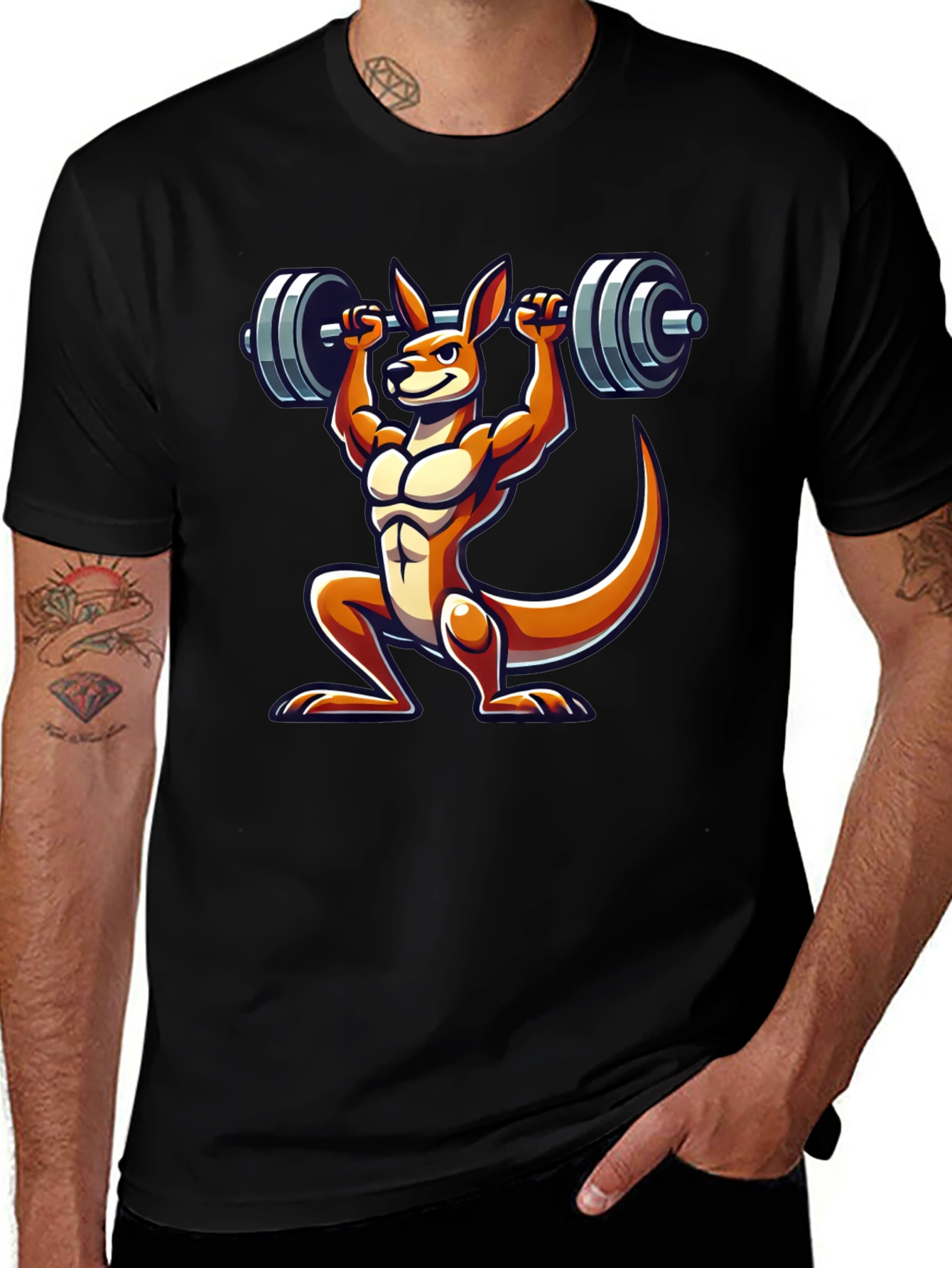 Kangaroo Lifting Barbell Graphic Tee