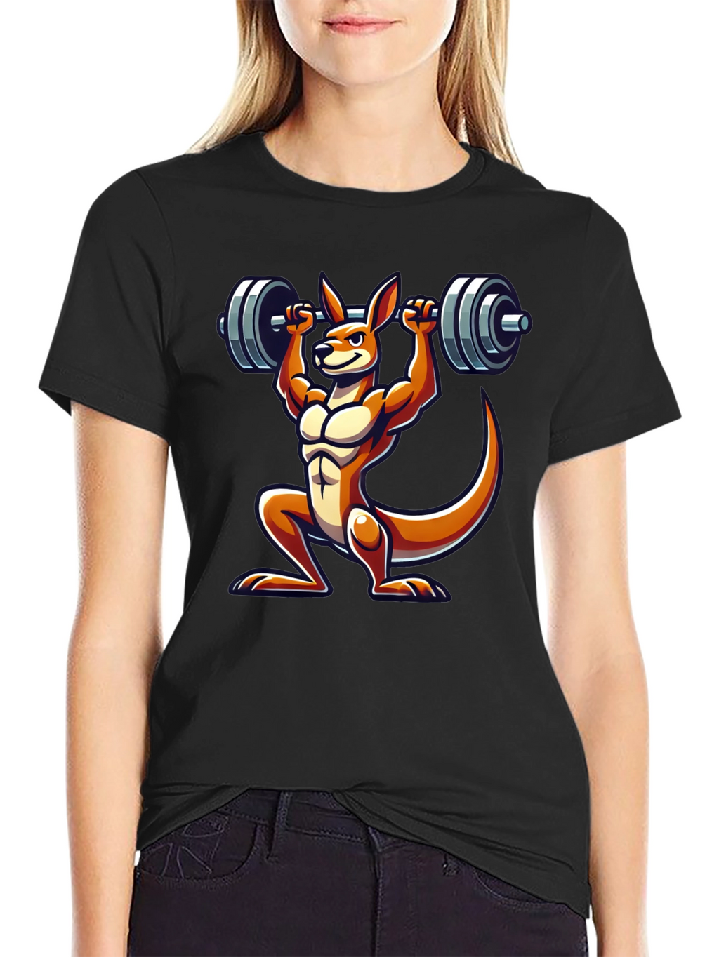 Kangaroo Lifting Barbell Graphic Tee