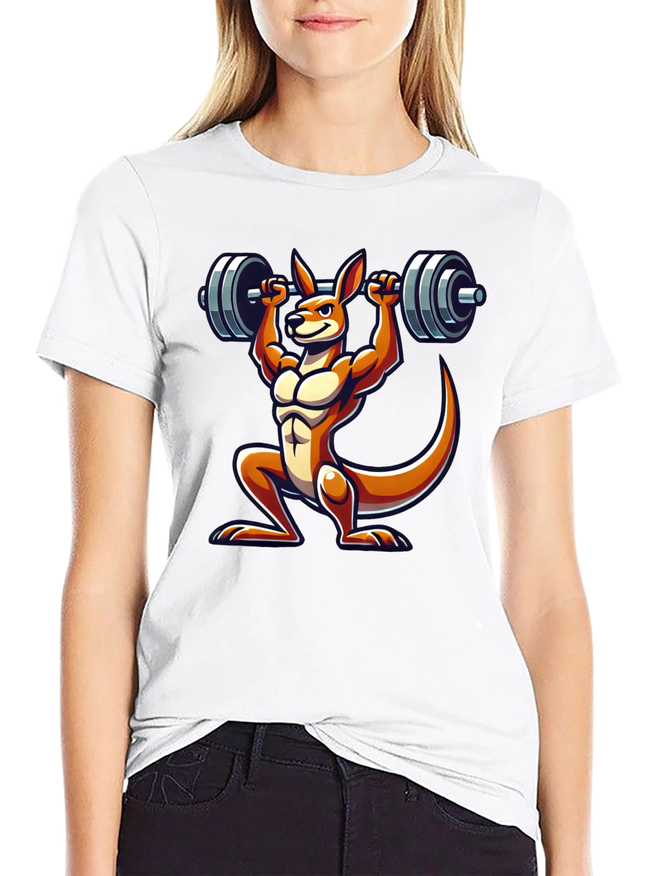Kangaroo Lifting Barbell Graphic Tee