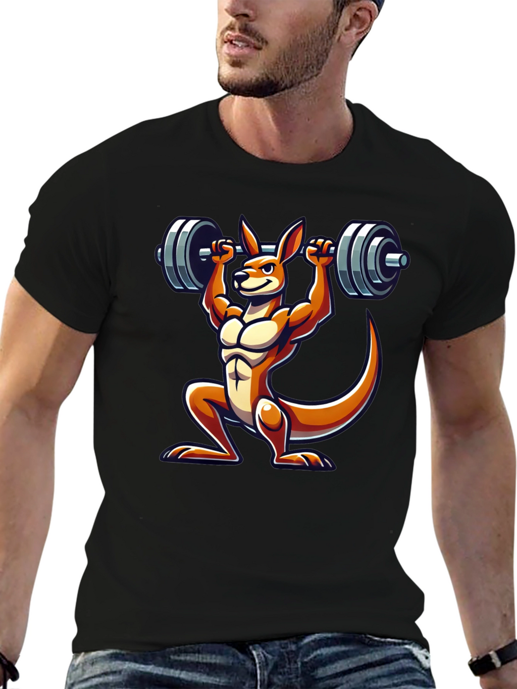 Kangaroo Lifting Barbell Graphic Tee