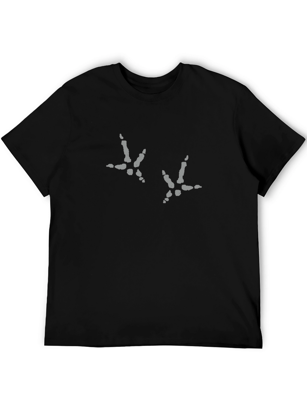 Funny Chicken Footprint Black T-Shirt