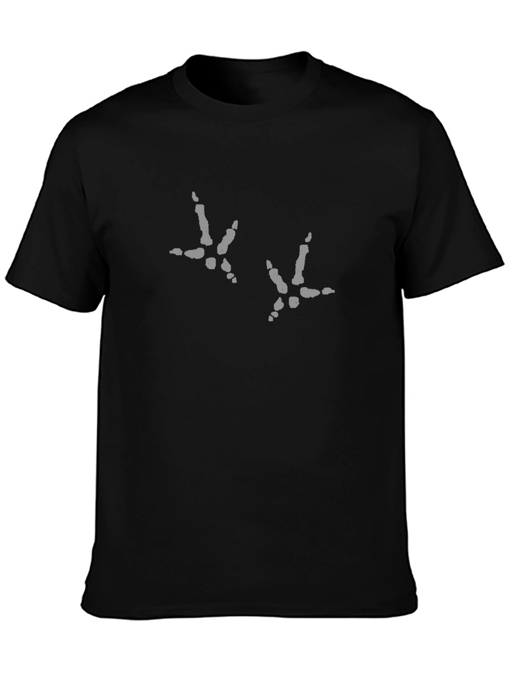 Funny Chicken Footprint Black T-Shirt
