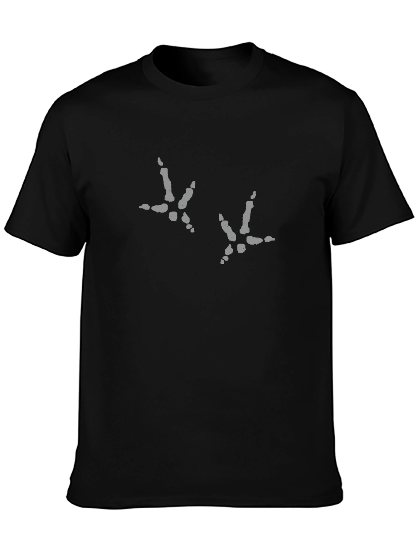 Funny Chicken Footprint Black T-Shirt