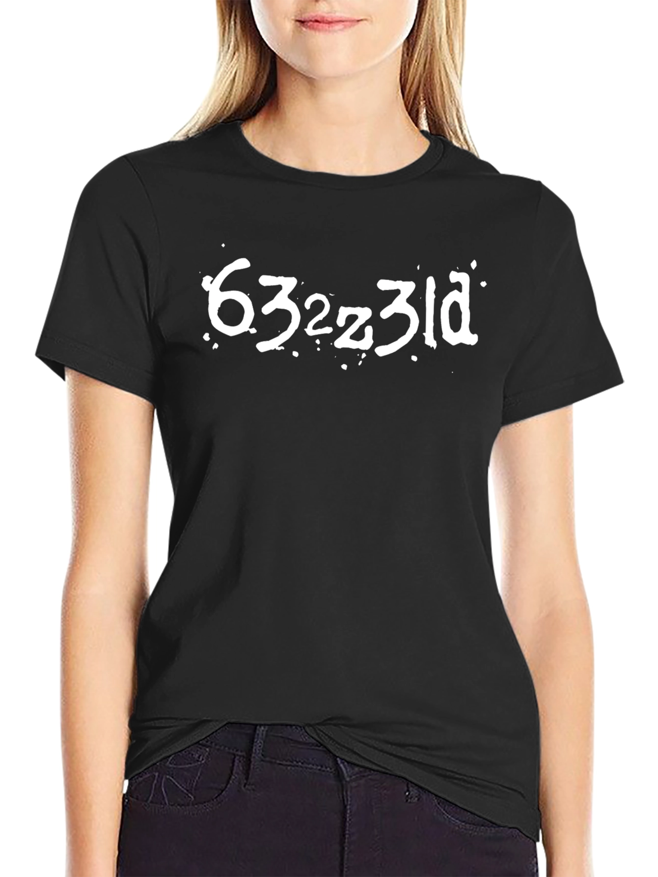 Unique Black T-Shirt with Distressed Lettering