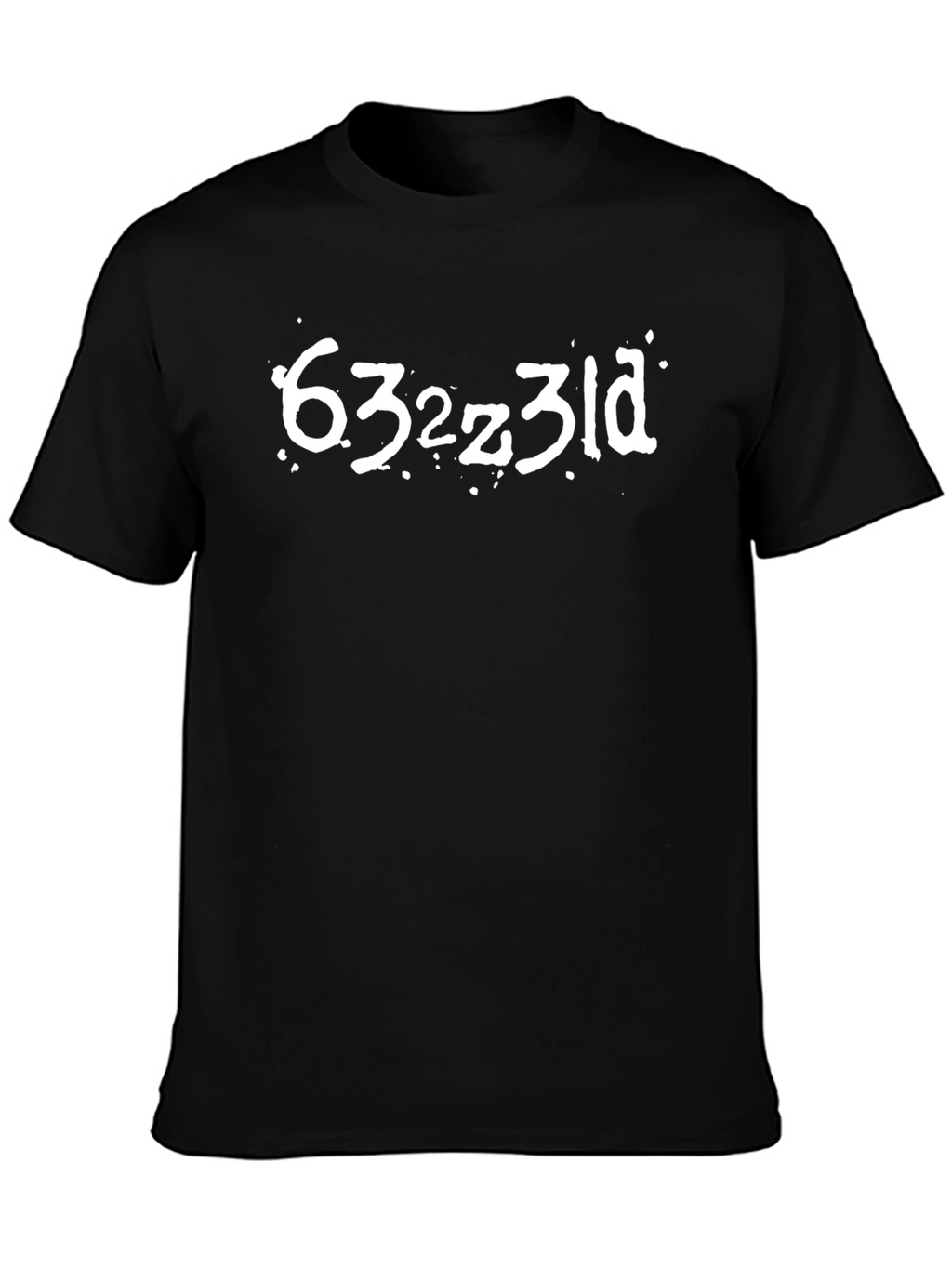 Unique Black T-Shirt with Distressed Lettering