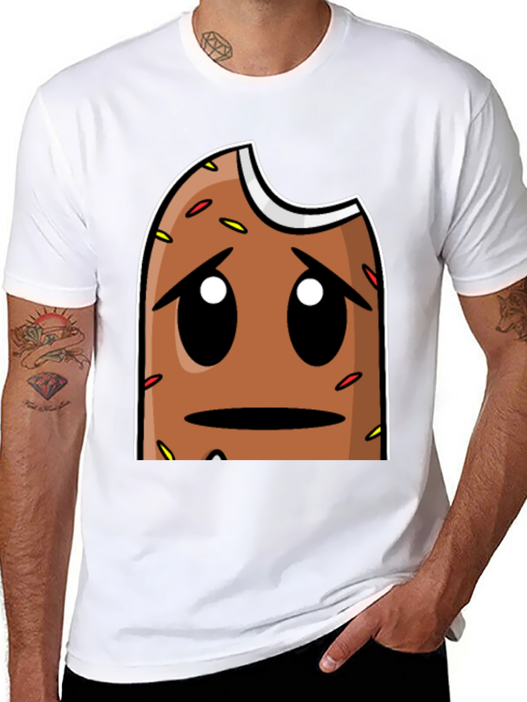 Sad Donut Graphic T-Shirt - Black Comfort Fit