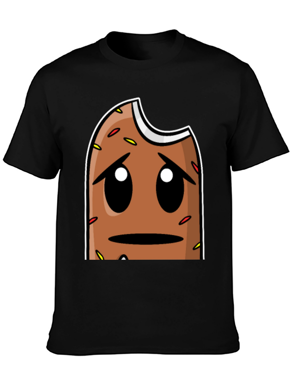 Sad Donut Graphic T-Shirt - Black Comfort Fit