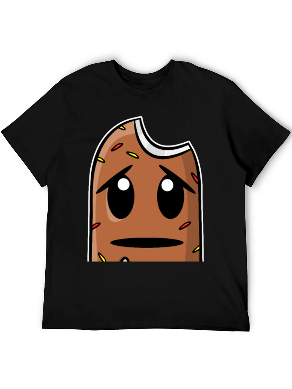 Sad Donut Graphic T-Shirt - Black Comfort Fit