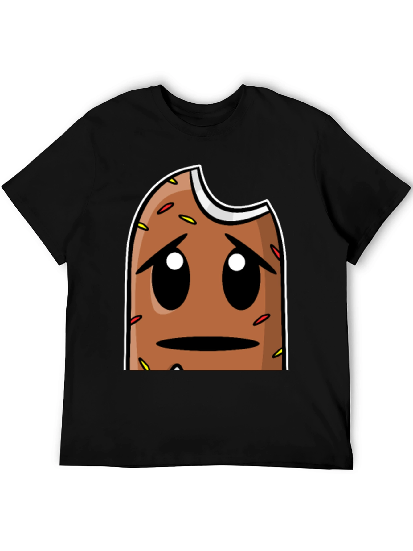 Sad Donut Graphic T-Shirt - Black Comfort Fit