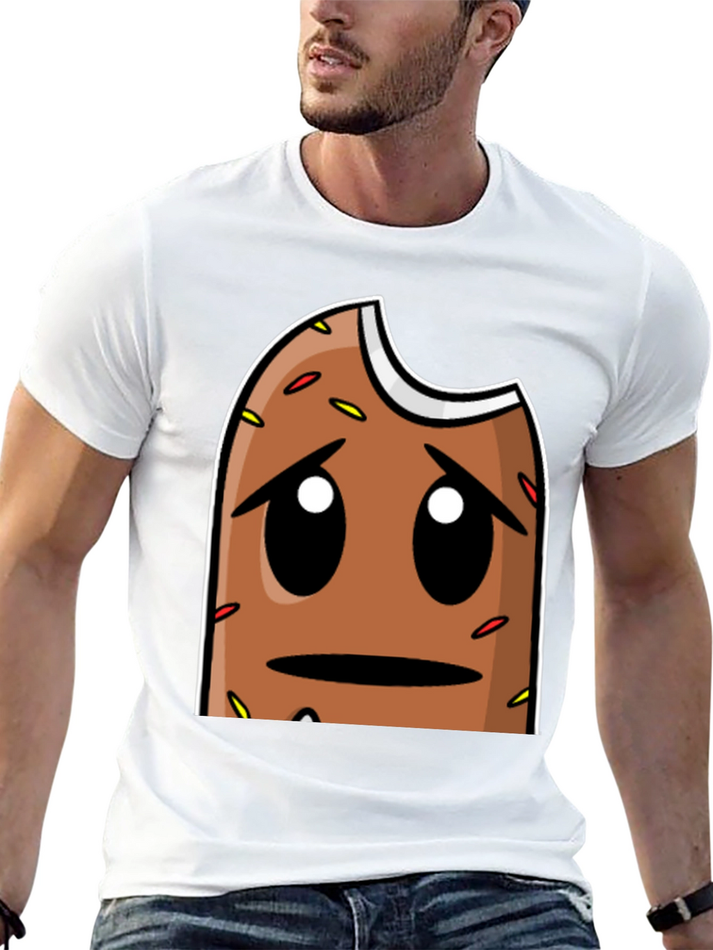 Sad Donut Graphic T-Shirt - Black Comfort Fit